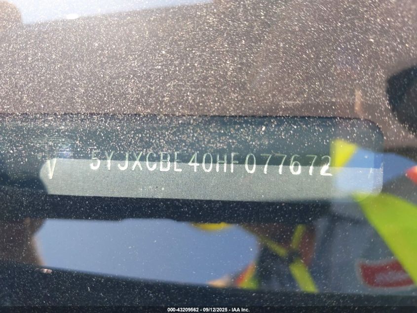 2017 Tesla Model X P100D VIN: 5YJXCBE40HF077672 Lot: 43209562