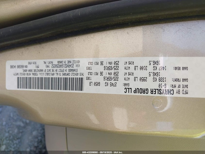 2D4RN5D16AR350252 2010 DODGE CARAVAN photo no. 9