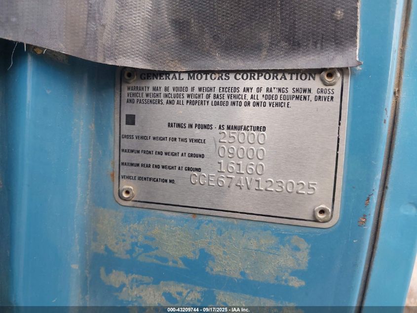 1974 Chevrolet Truck VIN: CCE674B123025 Lot: 43209744