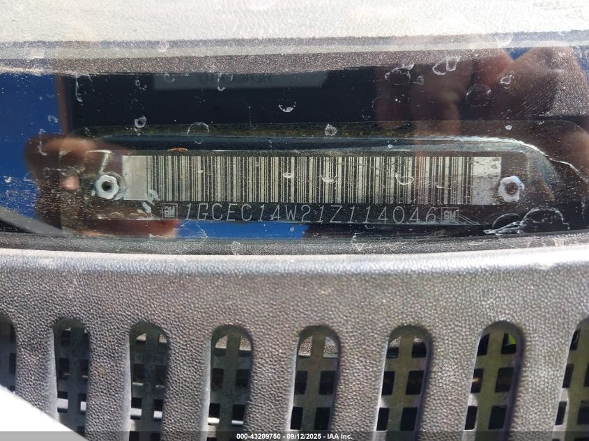 2001 Chevrolet Silverado 1500 VIN: 1GCEC14W21Z114046 Lot: 43209750