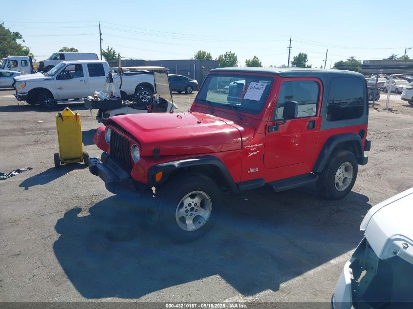 1999 Jeep Wrangler Sport VIN: 1J4FY19S2XP489428 Lot: 43210167