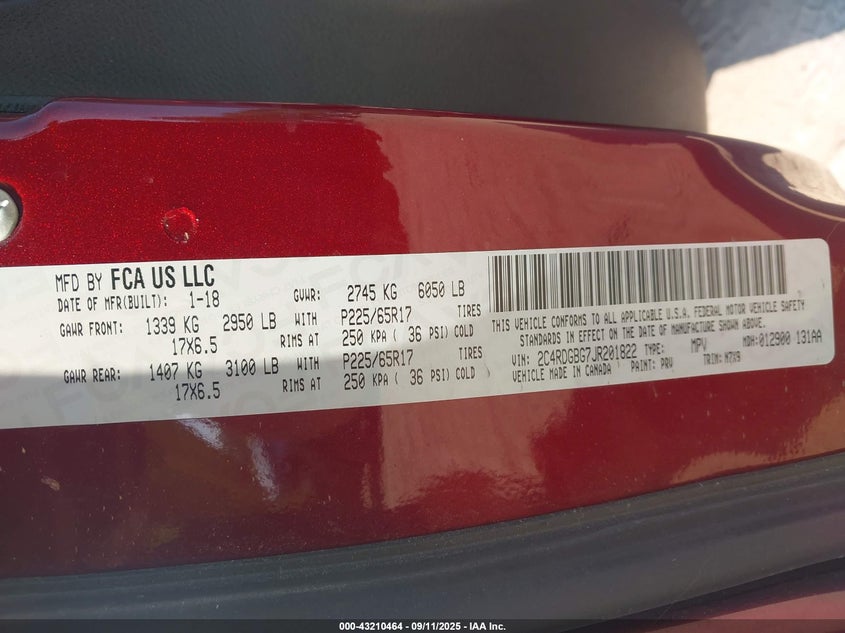 2018 DODGE GRAND CARAVAN SE PLUS - 2C4RDGBG7JR201822