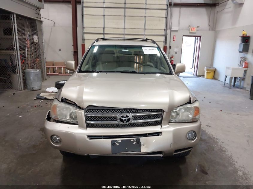 2006 Toyota Highlander Hybrid V6 VIN: JTEDW21A960014129 Lot: 43210467