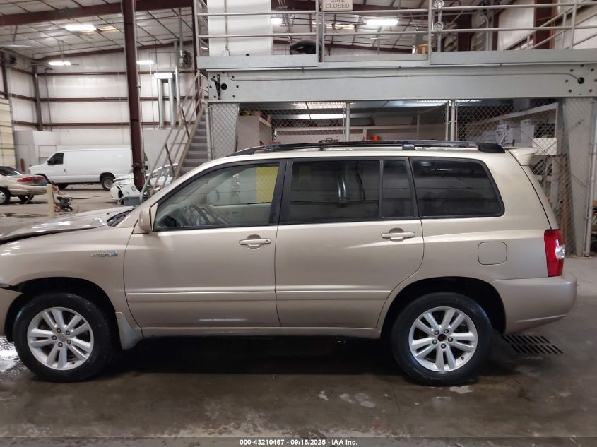 2006 Toyota Highlander Hybrid V6 VIN: JTEDW21A960014129 Lot: 43210467