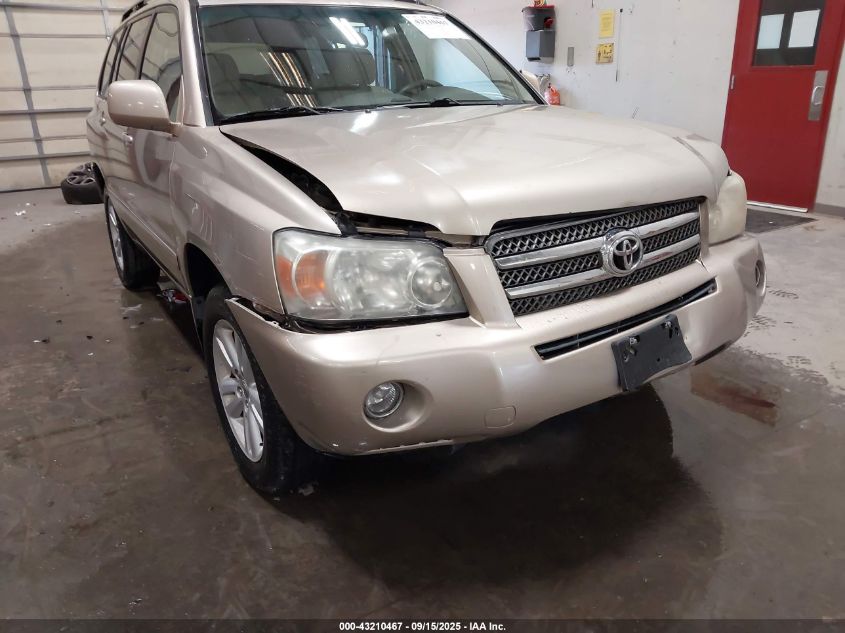 2006 Toyota Highlander Hybrid V6 VIN: JTEDW21A960014129 Lot: 43210467