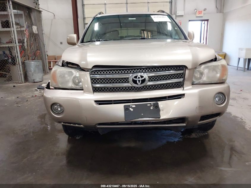 2006 Toyota Highlander Hybrid V6 VIN: JTEDW21A960014129 Lot: 43210467