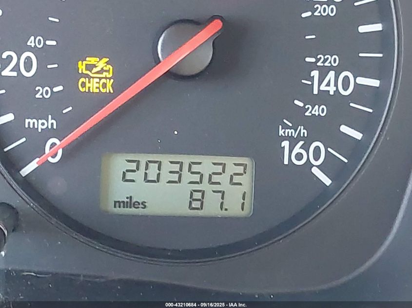 2001 Volkswagen Jetta Glx VIN: 3VWTG69M81M162018 Lot: 43210684