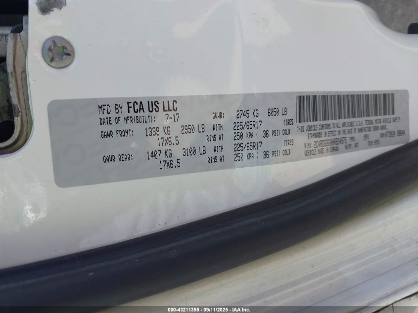 2017 Dodge Grand Caravan Se Plus VIN: 2C4RDGBG0HR834575 Lot: 43211355