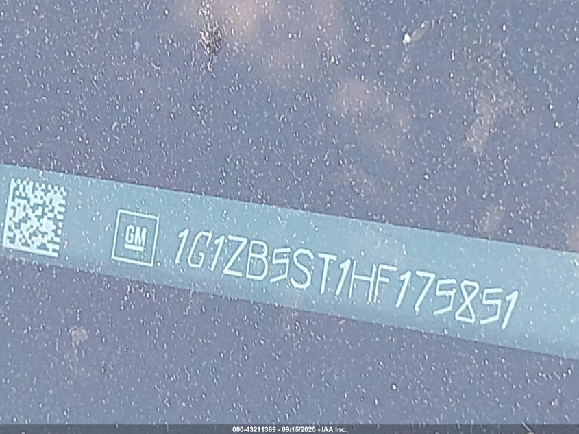 2017 Chevrolet Malibu Ls VIN: 1G1ZB5ST1HF175851 Lot: 43211369