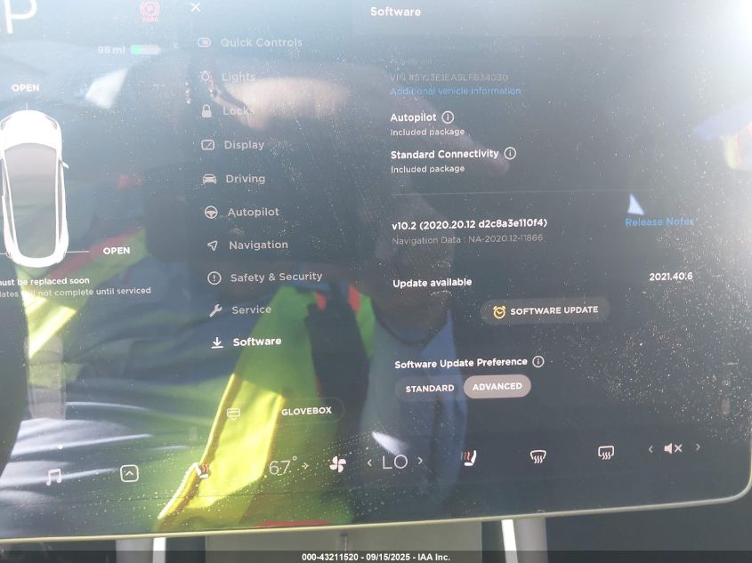 2020 Tesla Model 3 Standard Range Plus Rear-Wheel Drive/Standard Range Rear-Wheel Drive VIN: 5YJ3E1EA5LF634030 Lot: 43211520