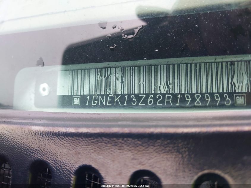 2002 Chevrolet Tahoe Z71 VIN: 1GNEK13Z62R198993 Lot: 43211565