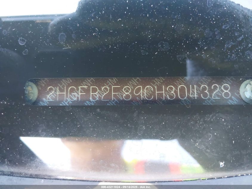 2012 Honda Civic Ex VIN: 2HGFB2F89CH304328 Lot: 43211824