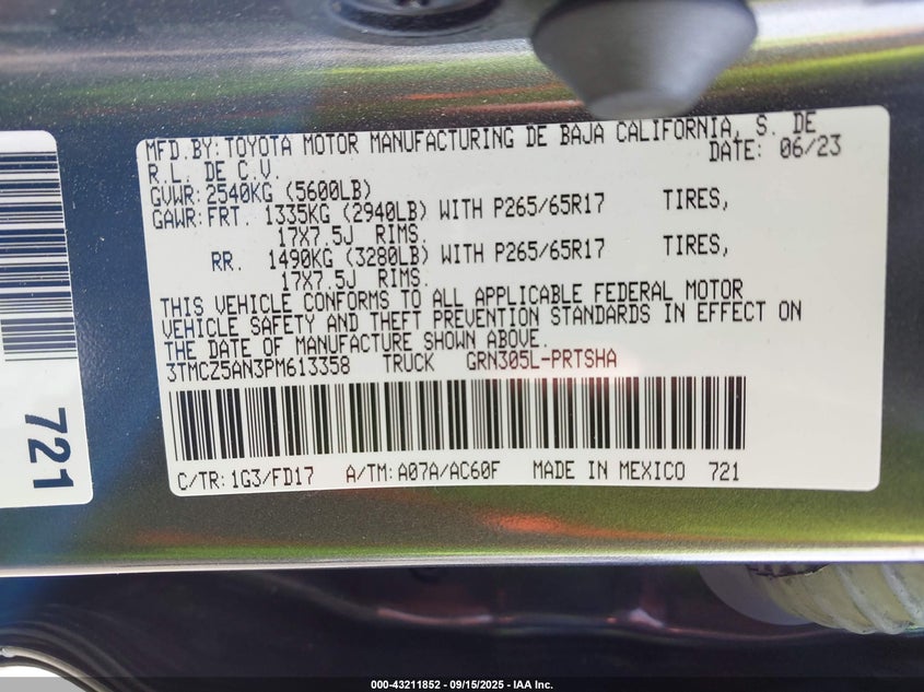 2023 TOYOTA TACOMA TRD SPORT 3TMCZ5AN3PM613358