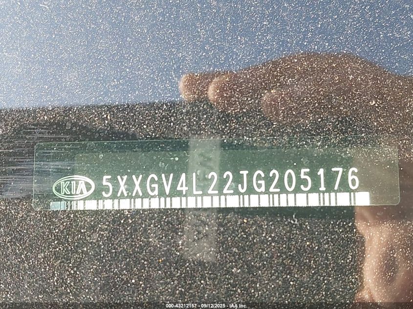 2018 Kia Optima Sx Turbo VIN: 5XXGV4L22JG205176 Lot: 43212157