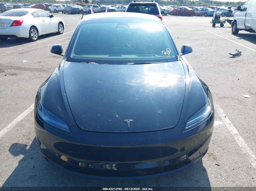 2025 Tesla Model 3 Long Range All-Wheel Drive VIN: 5YJ3E1EB5SF926431 Lot: 43212168