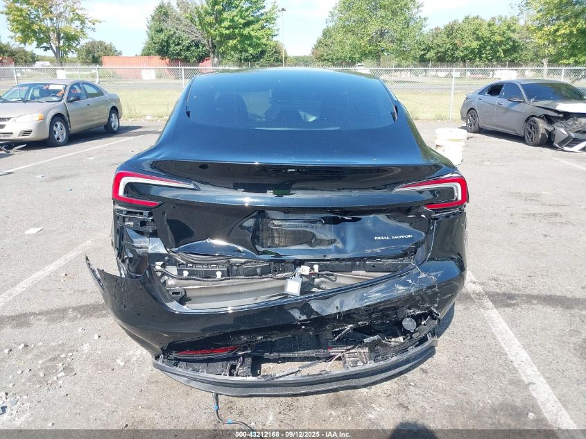 2025 Tesla Model 3 Long Range All-Wheel Drive VIN: 5YJ3E1EB5SF926431 Lot: 43212168