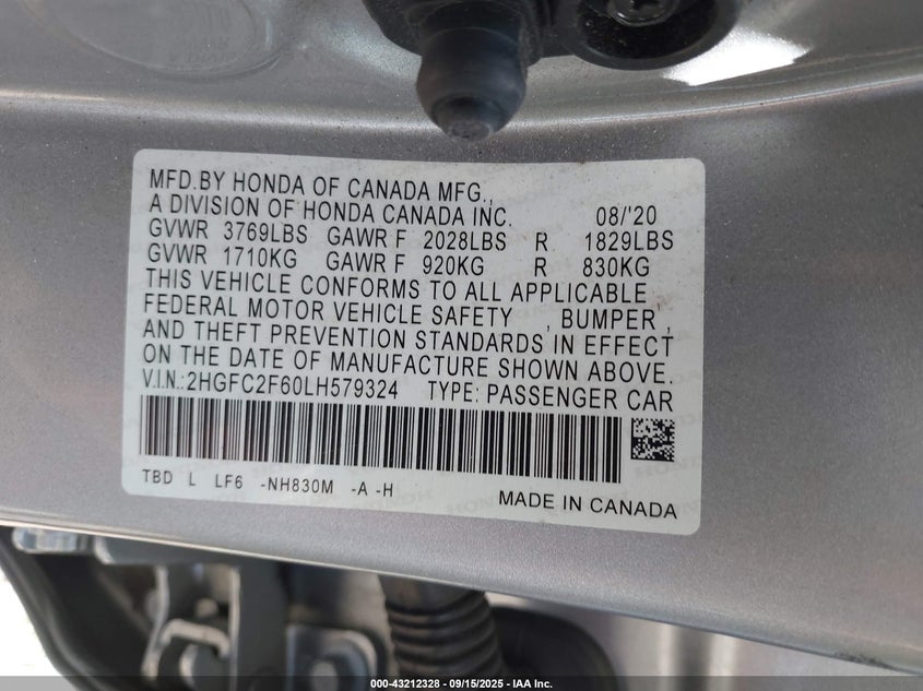 2020 HONDA CIVIC LX - 2HGFC2F60LH579324