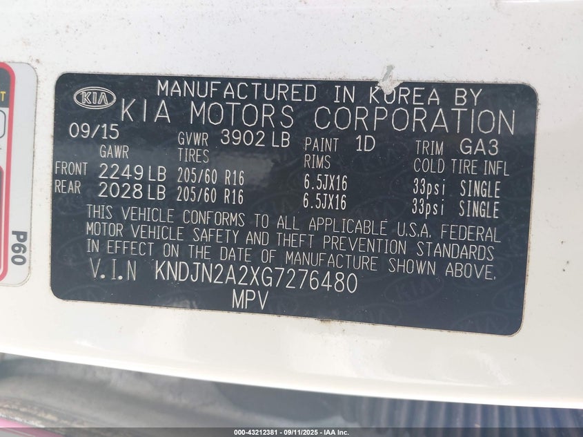 2016 KIA SOUL - KNDJN2A2XG7276480