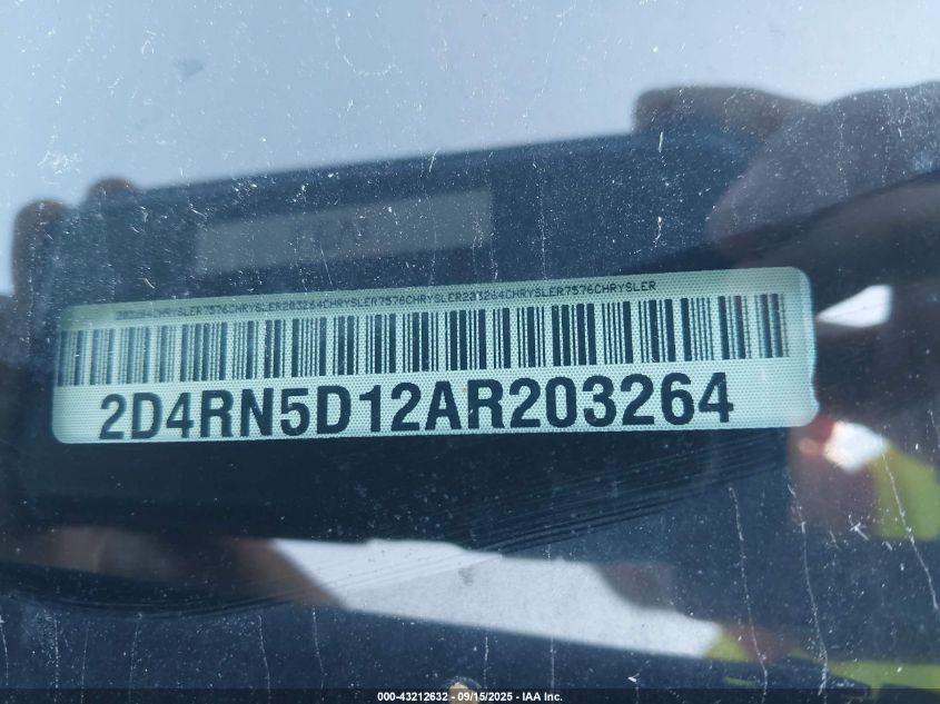 2010 Dodge Grand Caravan Sxt VIN: 2D4RN5D12AR203264 Lot: 43212632