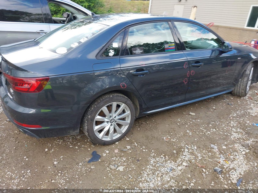 2018 Audi A4 2.0 2.0t Premium 2.0t Tech Premium Black Lot 111043212664 Vin WAUNNAF43JA223973