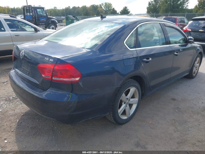 2013 VOLKSWAGEN PASSAT 2.0L TDI SE 1VWBN7A31DC067929