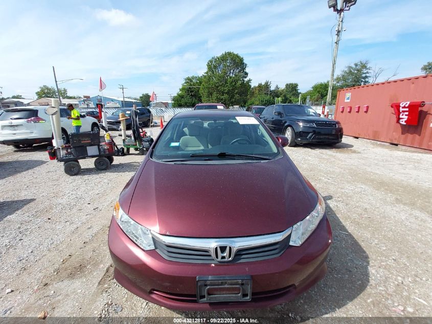 2012 Honda Civic Lx VIN: 19XFB2F53CE051104 Lot: 43212817
