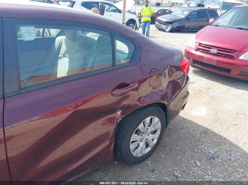 2012 Honda Civic Lx VIN: 19XFB2F53CE051104 Lot: 43212817