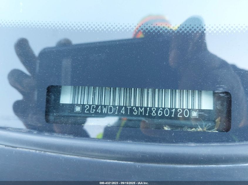 1991 Buick Regal Limited VIN: 2G4WD14T3M1860120 Lot: 43212823