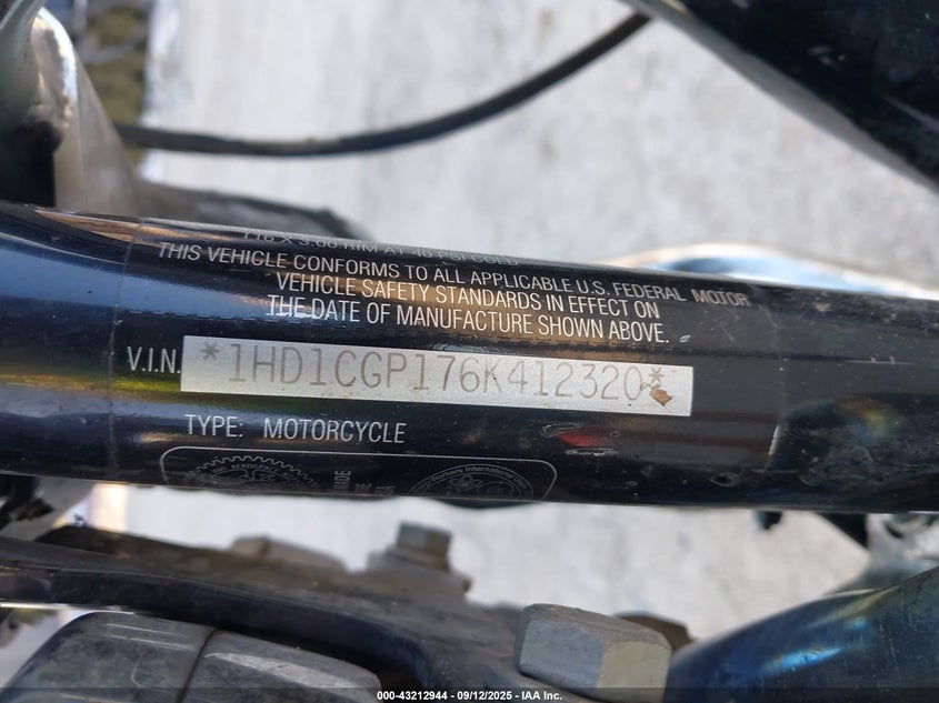2006 Harley-Davidson Xl1200 C VIN: 1HD1CGP176K412320 Lot: 43212944