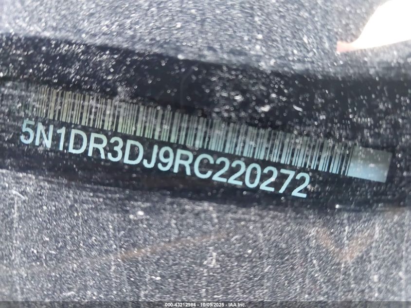 2024 Nissan Pathfinder Platinum 4Wd VIN: 5N1DR3DJ9RC220272 Lot: 43212984