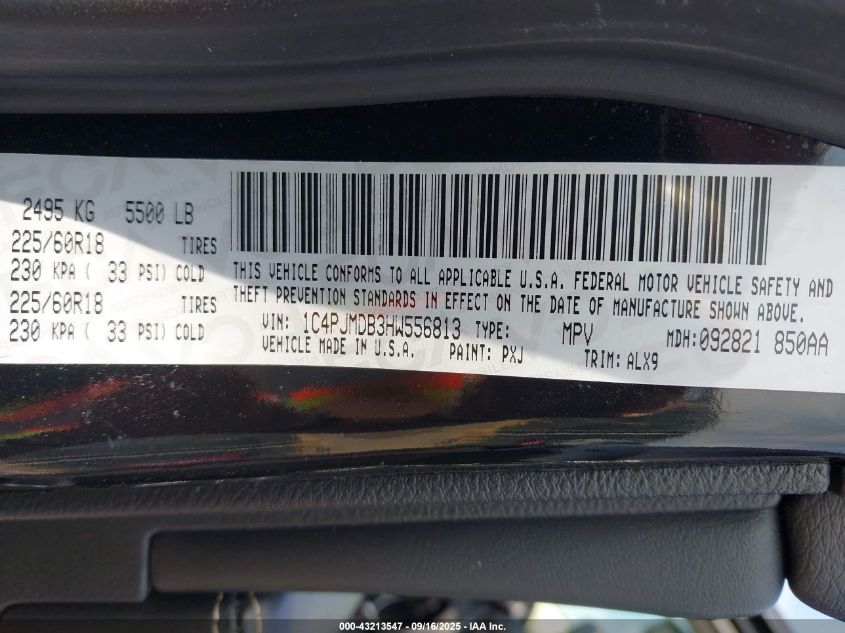 2017 Jeep Cherokee High Altitude 4X4 VIN: 1C4PJMDB3HW556813 Lot: 43213547