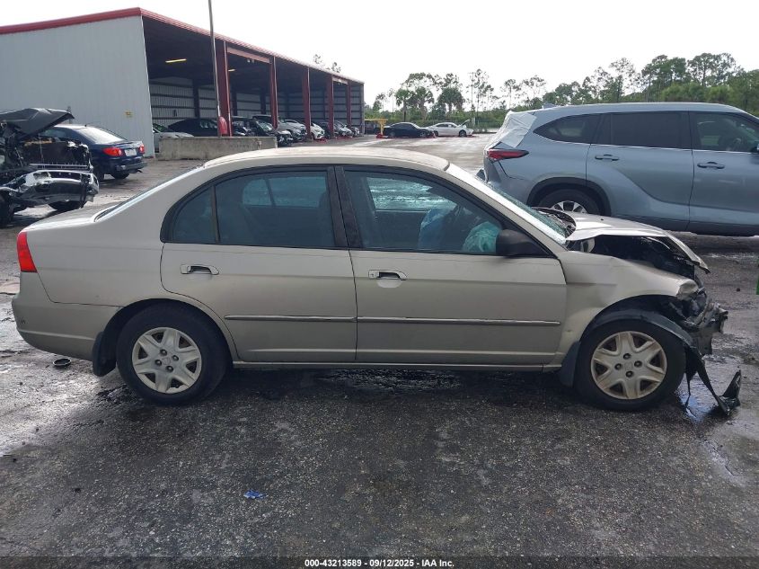 2003 Honda Civic Lx VIN: 2HGES16543H512368 Lot: 43213589