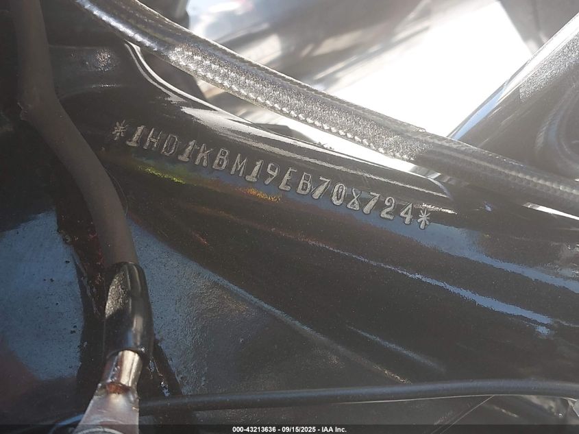 2014 Harley-Davidson Flhx Street Glide VIN: 1HD1KBM19EB708724 Lot: 43213636