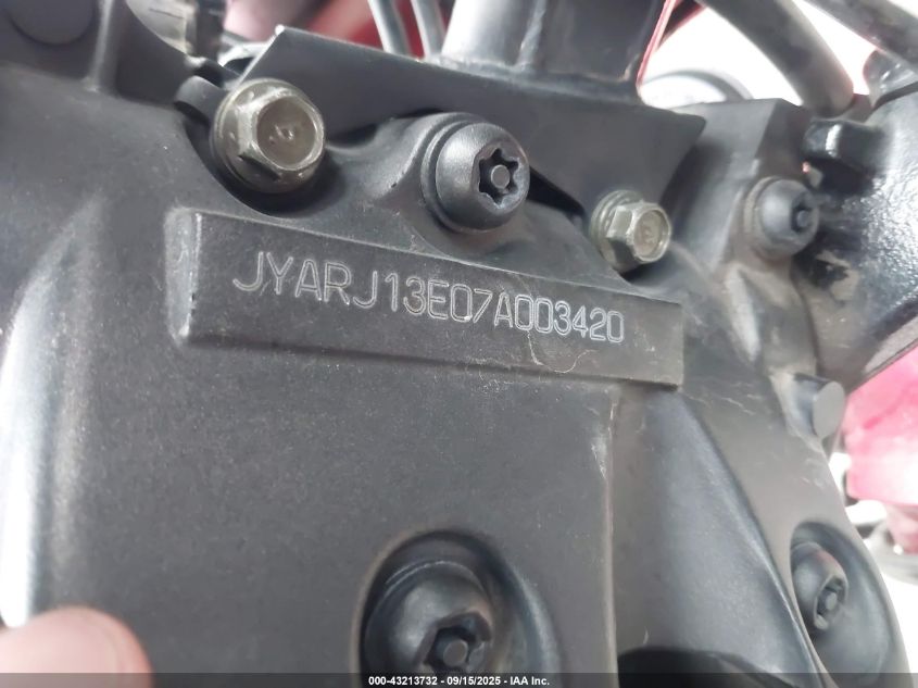 2007 Yamaha Fz6 Shg VIN: JYARJ13E07A003420 Lot: 43213732