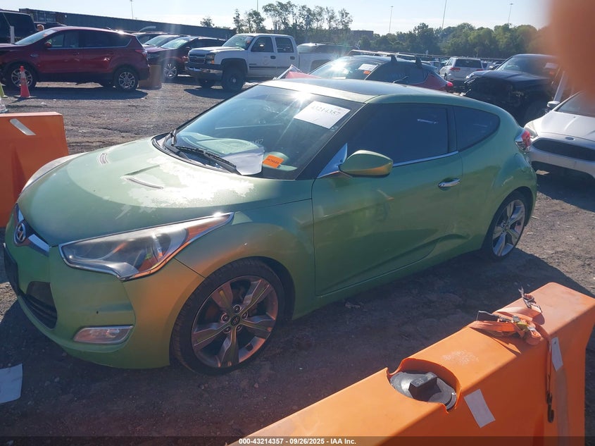 2012 Hyundai Veloster Base W/Black green hatchback gasoline KMHTC6AD1CU050309 photo #3