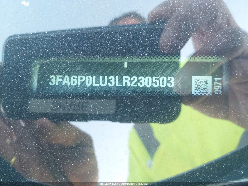 2020 Ford Fusion Hybrid Se VIN: 3FA6P0LU3LR230503 Lot: 43214557
