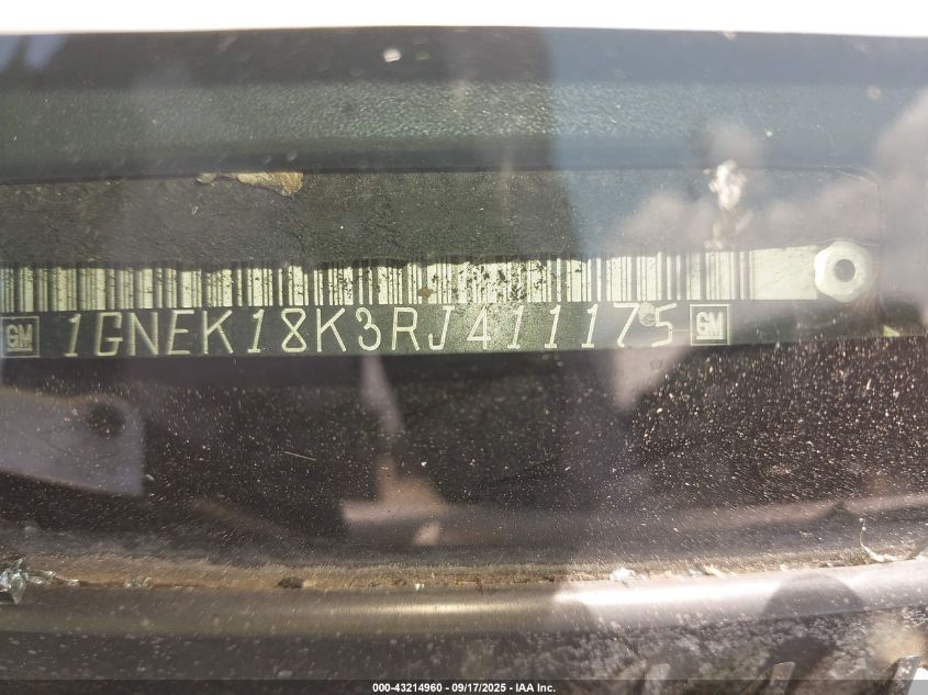 1994 Chevrolet Blazer K1500 VIN: 1GNEK18K3RJ411175 Lot: 43214960