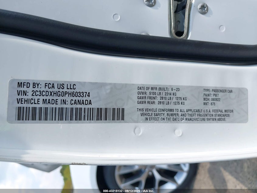 2023 DODGE CHARGER GT - 2C3CDXHG0PH603374