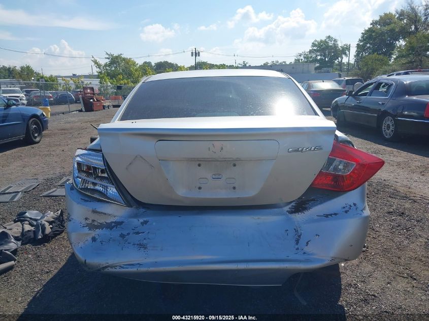 2012 Honda Civic Lx VIN: 2HGFB2F52CH599018 Lot: 43215920