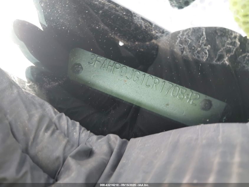 2012 Ford Fusion Sel VIN: 3FAHP0JG1CR170842 Lot: 43216218