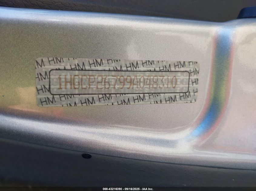 2009 Honda Accord 2.4 Ex VIN: 1HGCP26799A048310 Lot: 43216390