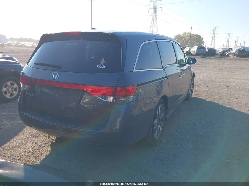 Vin: 5fnrl5h96eb017005, lot: 43711018, honda odyssey touring/touring elite 20144