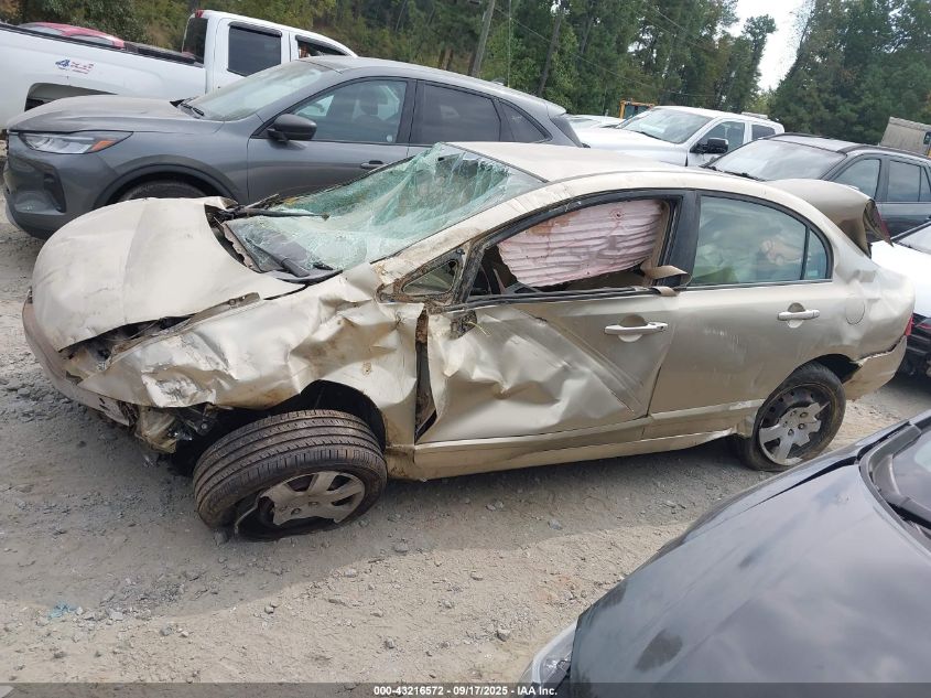 2008 Honda Civic Lx VIN: 1HGFA16508L087006 Lot: 43216572