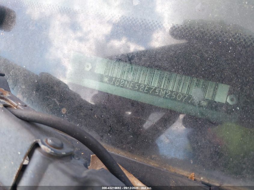 2005 Pontiac Grand Am Se VIN: 1G2NE52E75M250773 Lot: 43216692