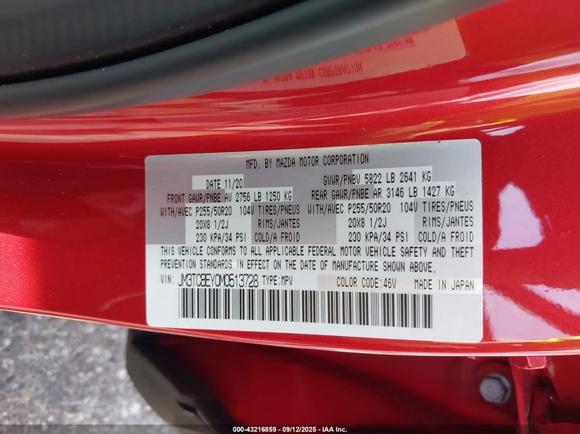 2021 MAZDA CX-9 SIGNATURE - JM3TCBEY0M0513728