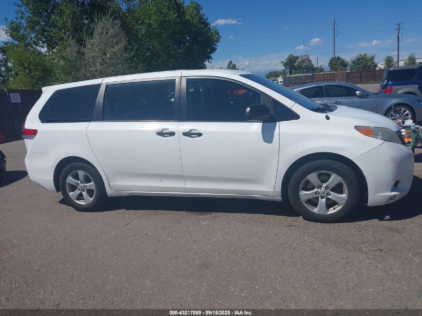 2011 Toyota Sienna Base V6 VIN: 5TDZK3DC3BS020296 Lot: 43217089
