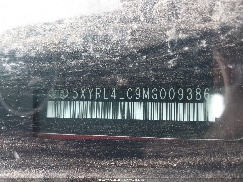 2021 Kia Sorento S VIN: 5XYRL4LC9MG009386 Lot: 43217428