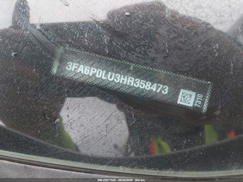 2017 Ford Fusion Hybrid Se VIN: 3FA6P0LU3HR358473 Lot: 43217440