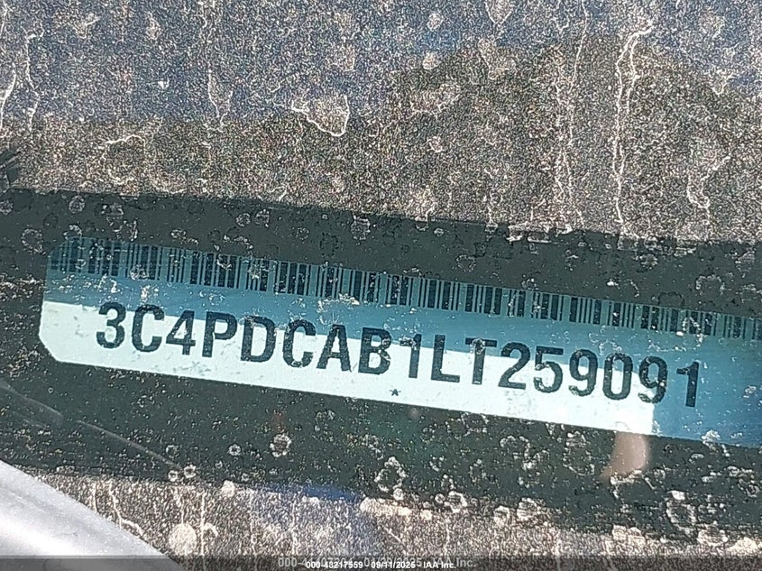 2020 Dodge Journey Se Value VIN: 3C4PDCAB1LT259091 Lot: 43217559