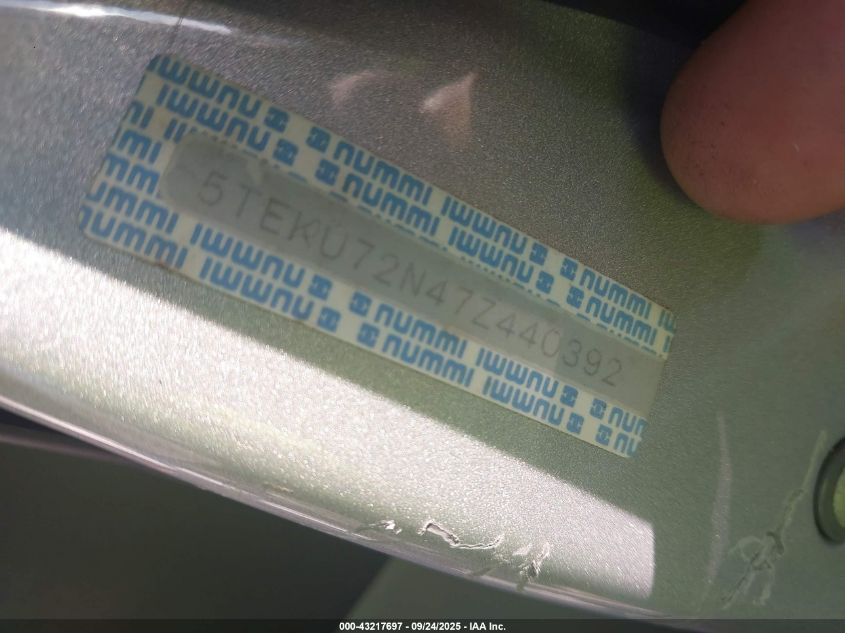 2007 Toyota Tacoma Prerunner V6 VIN: 5TEKU72N47Z440392 Lot: 43217697